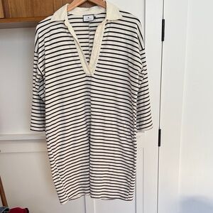 Tuckernuck Navy and White Striped Dress M
